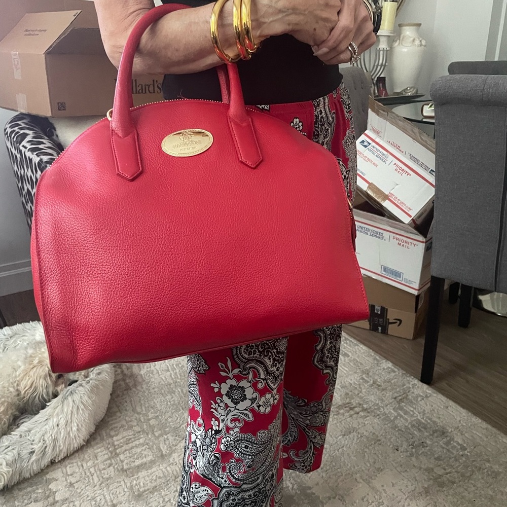 Roberto Cavalier red leather bag